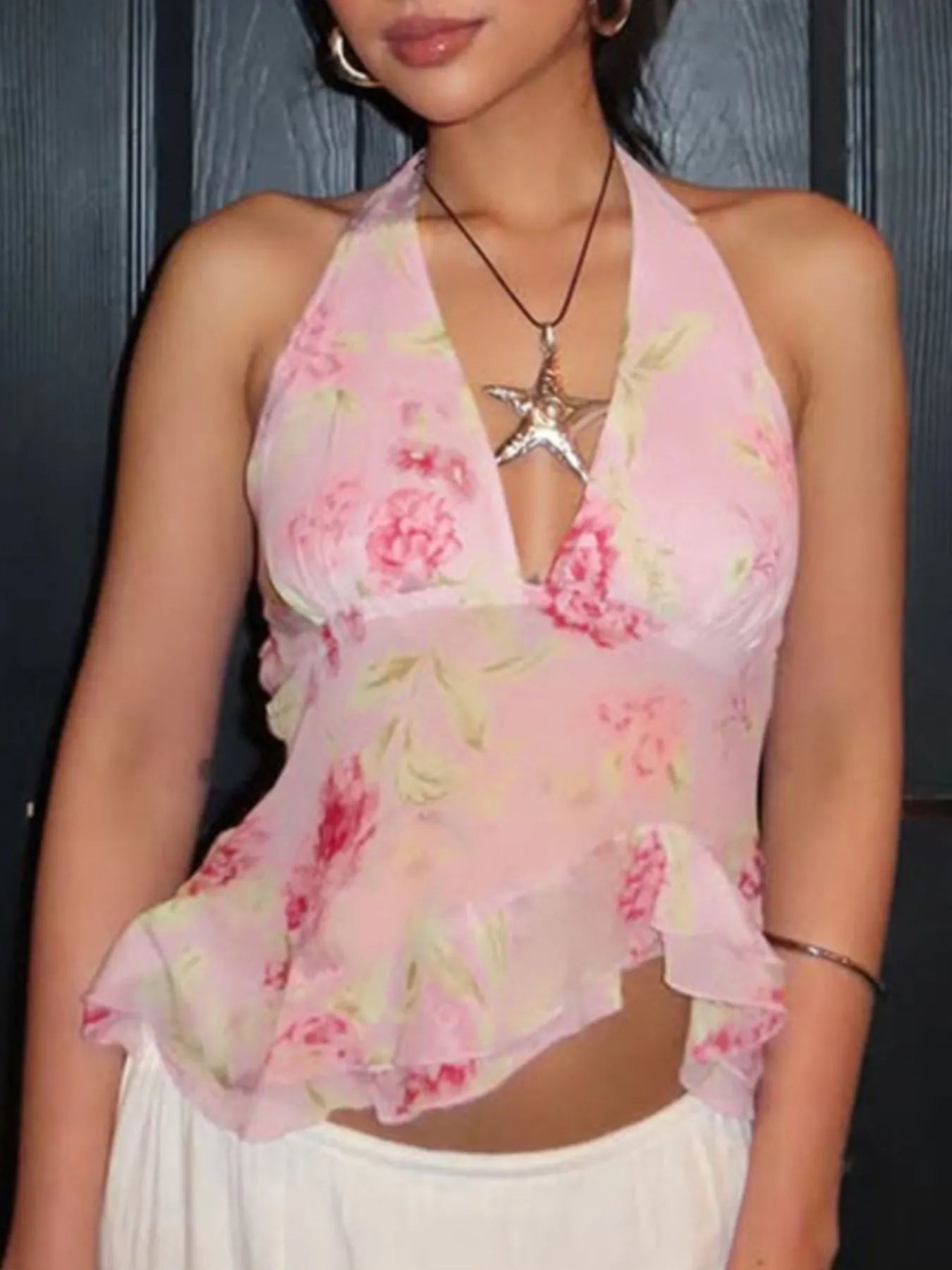 Floral Halter Neck Cami.