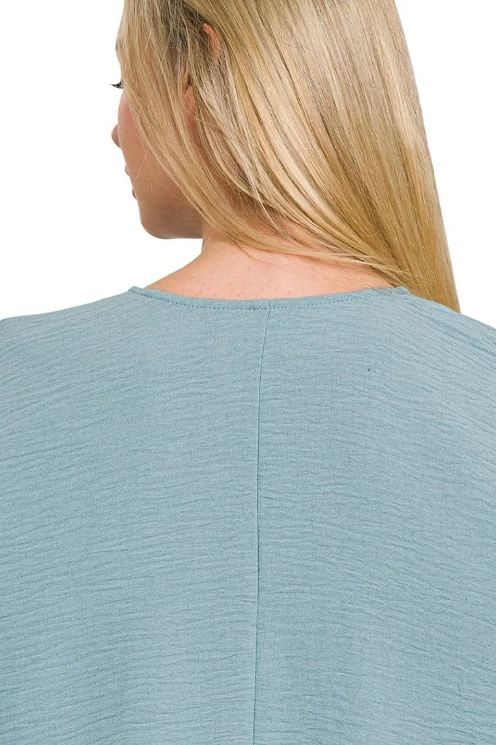 Woven Airflow V-neck Puff Half Sleeve Top THE ROYAL BOUTIQUE
