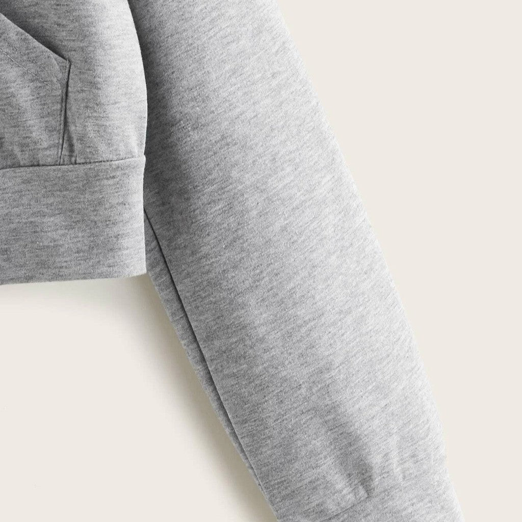 Zip Up Cropped Hoodie For Teen Girls