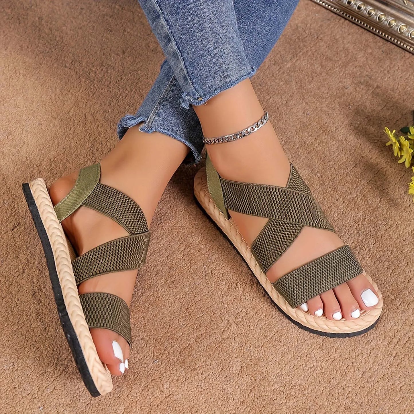 Flat Roman Shoes Beach Sandals Soft Sole