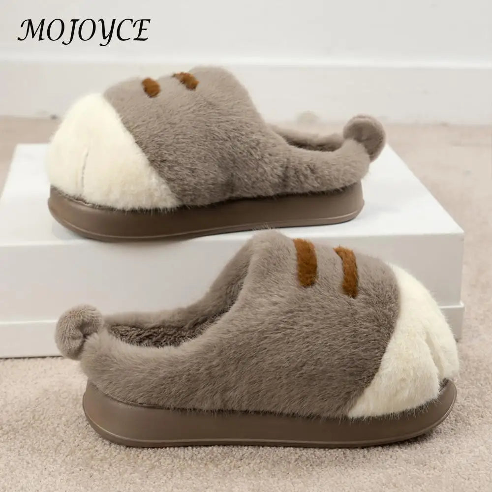 Furry Cat Paw Thermal Slippers for Couples