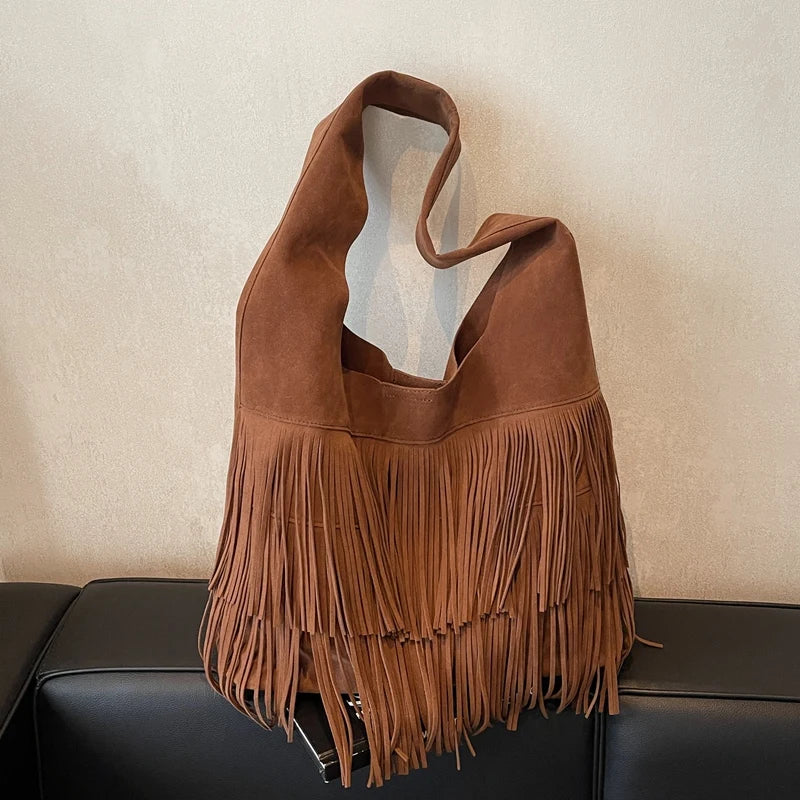 Faux Suede Shoulder Bag for Women