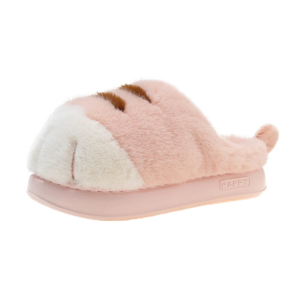 Furry Cat Paw Thermal Slippers for Couples