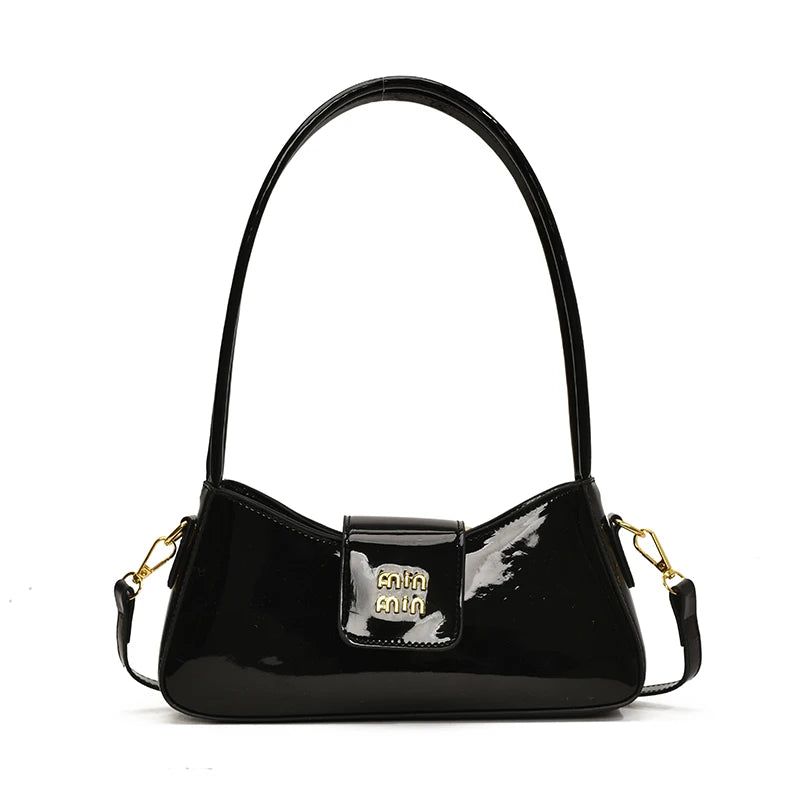 Leather PU Women's Handbag  Gold Buckle Luxurious Design Fashion Girls Exquisite Shoulder Bag