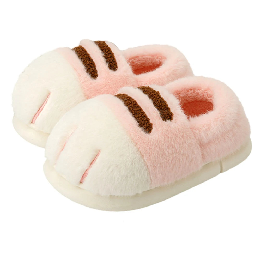 Furry Cat Paw Thermal Slippers for Couples