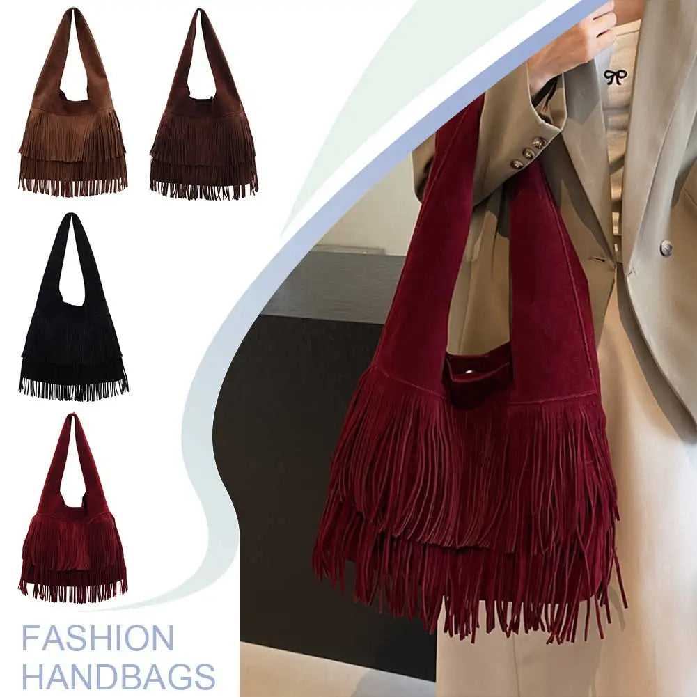 Faux Suede Shoulder Bag for Women