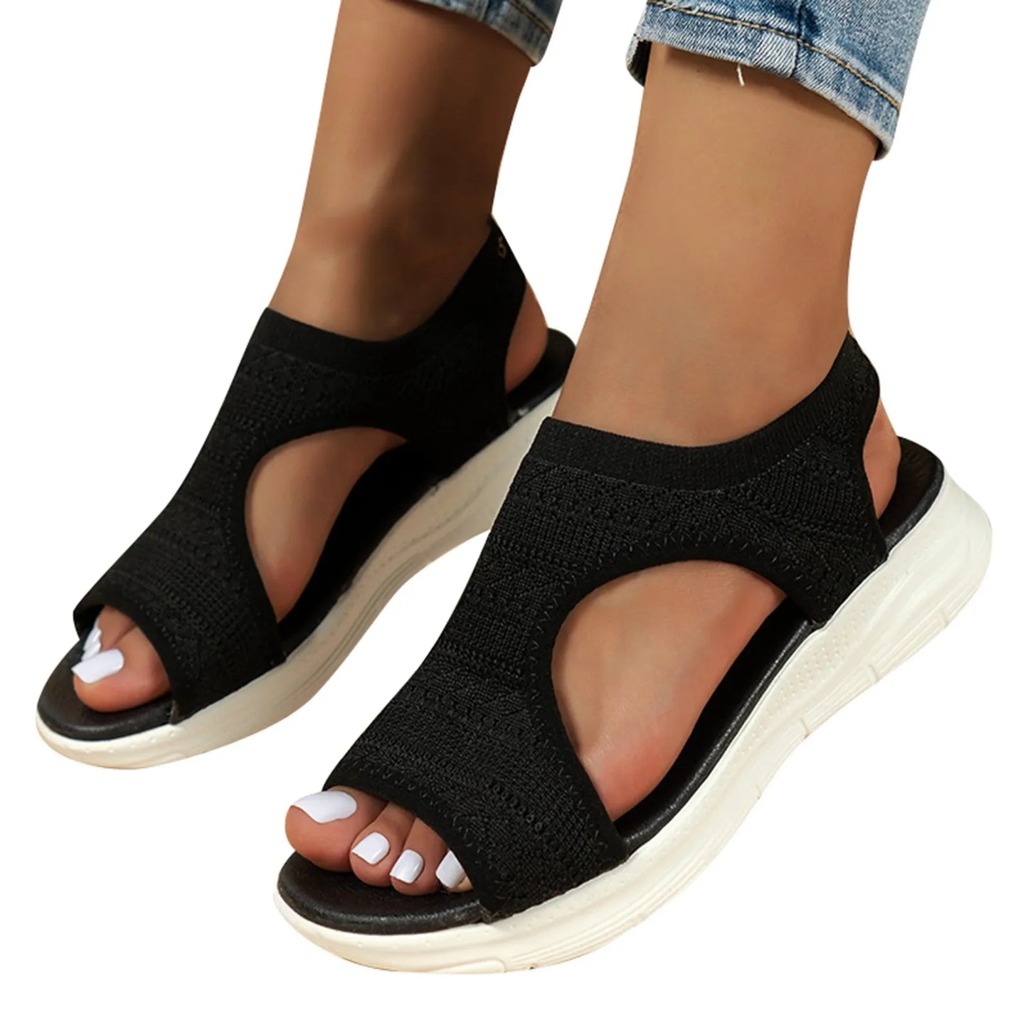 Comfortable  Snakeskin Wedge Sandals For Women