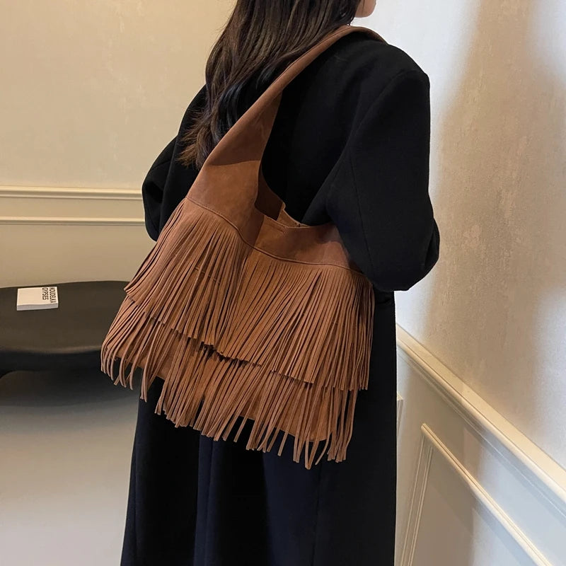 Faux Suede Shoulder Bag for Women