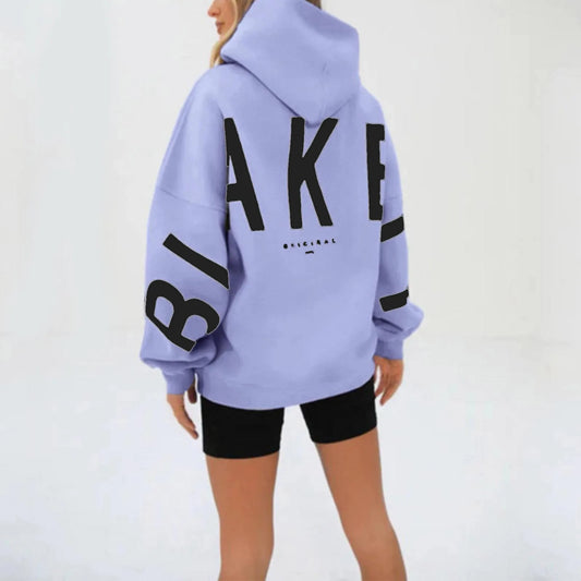 Women's Letter Printed Long Sleeved Hoody Pullover Fashion Loose  Sweatshirt High Street