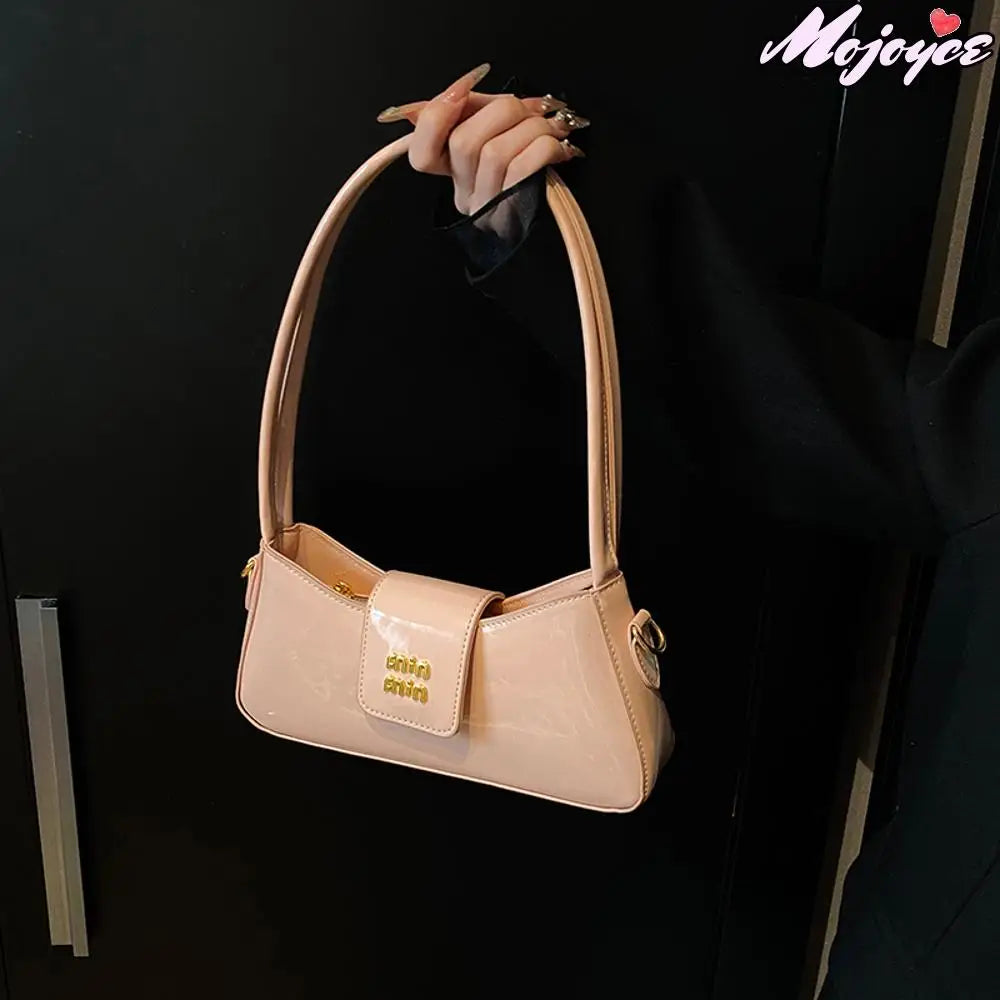 Leather PU Women's Handbag  Gold Buckle Luxurious Design Fashion Girls Exquisite Shoulder Bag