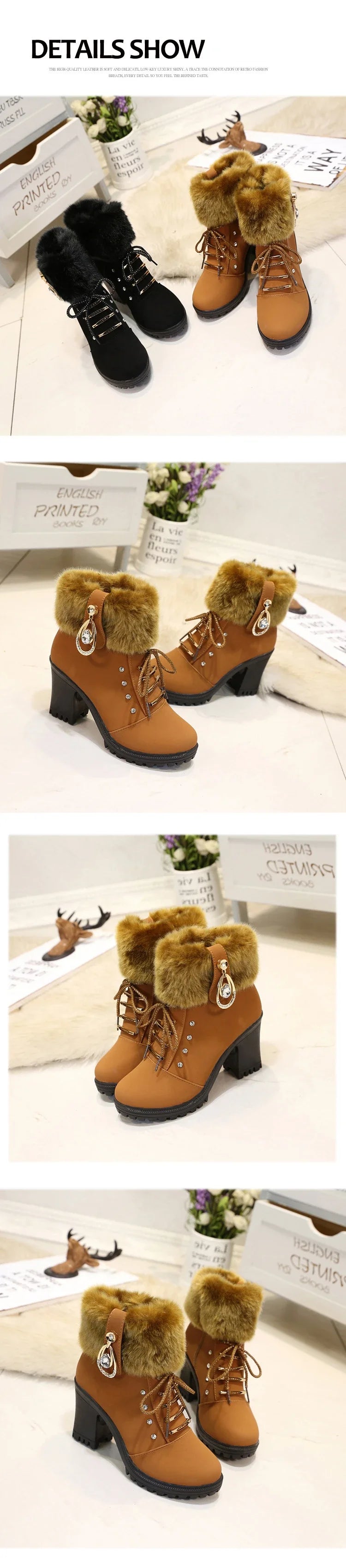 Designer High Heels Elegant Boots