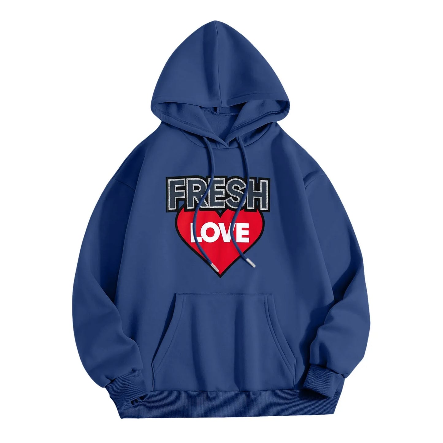 Printed Letter Crew Neck Sweatshirt Fresh Love Hoody Long Sleeve