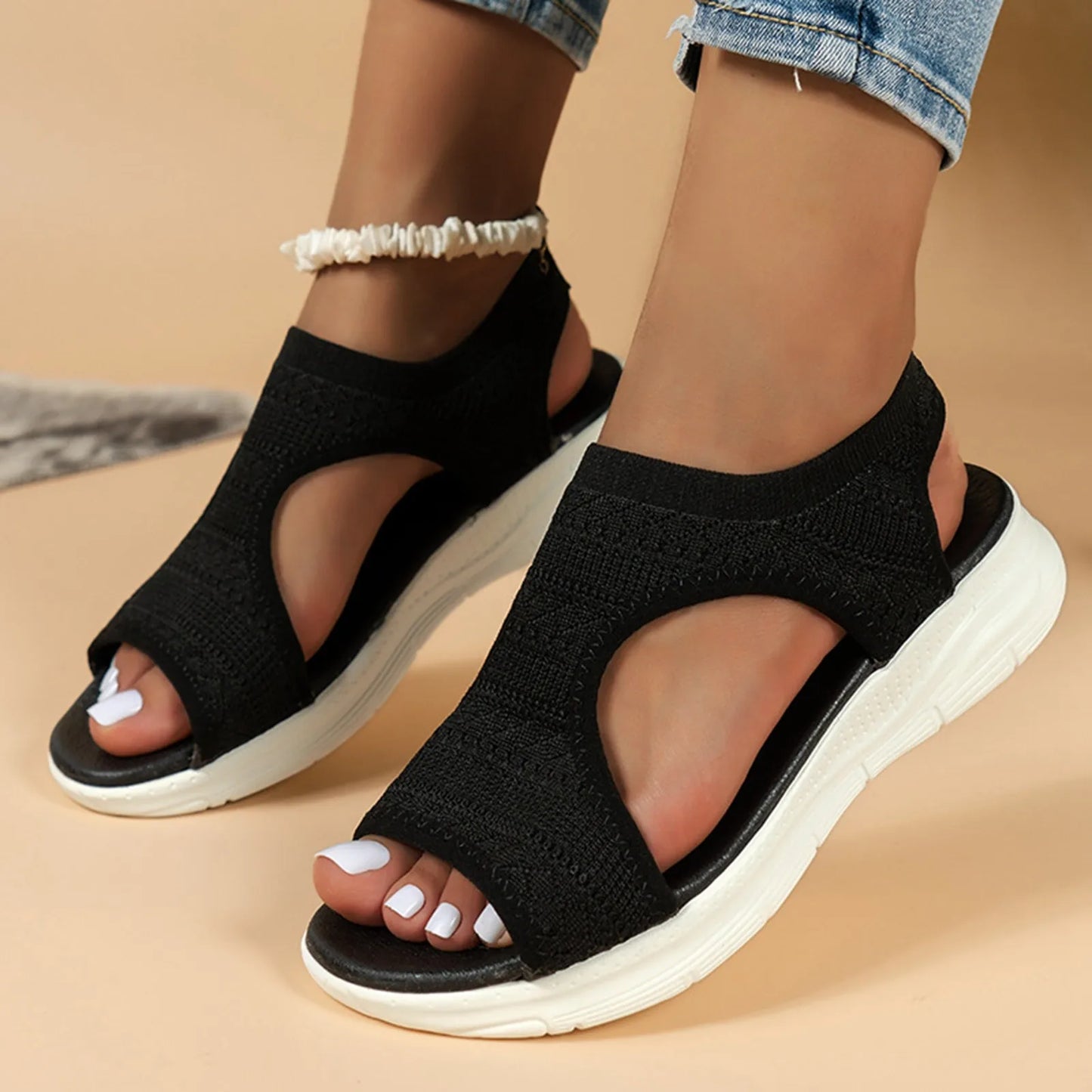 Comfortable  Snakeskin Wedge Sandals For Women