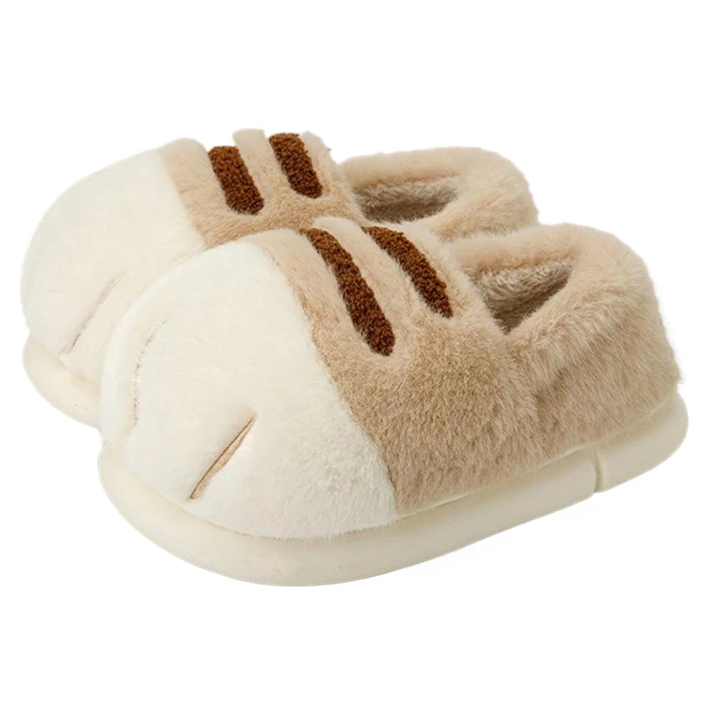 Furry Cat Paw Thermal Slippers for Couples