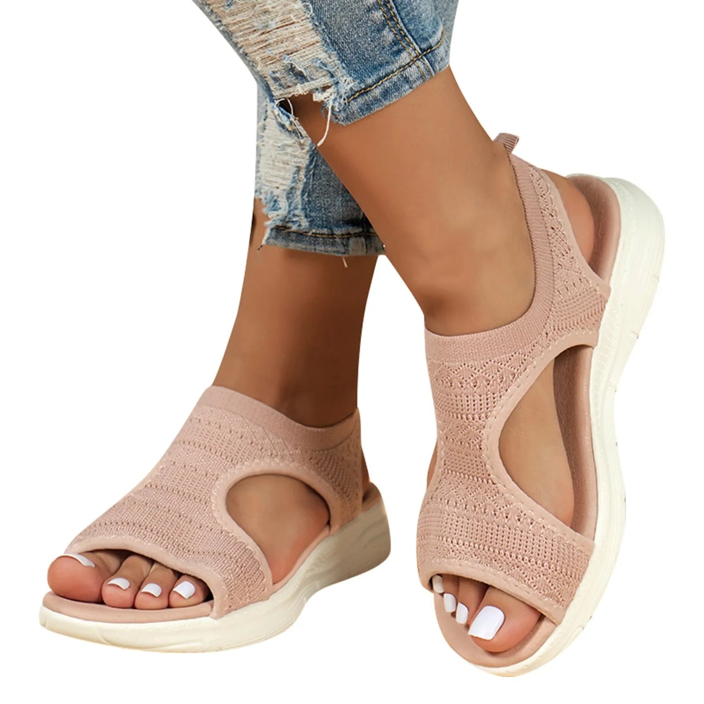 Comfortable  Snakeskin Wedge Sandals For Women