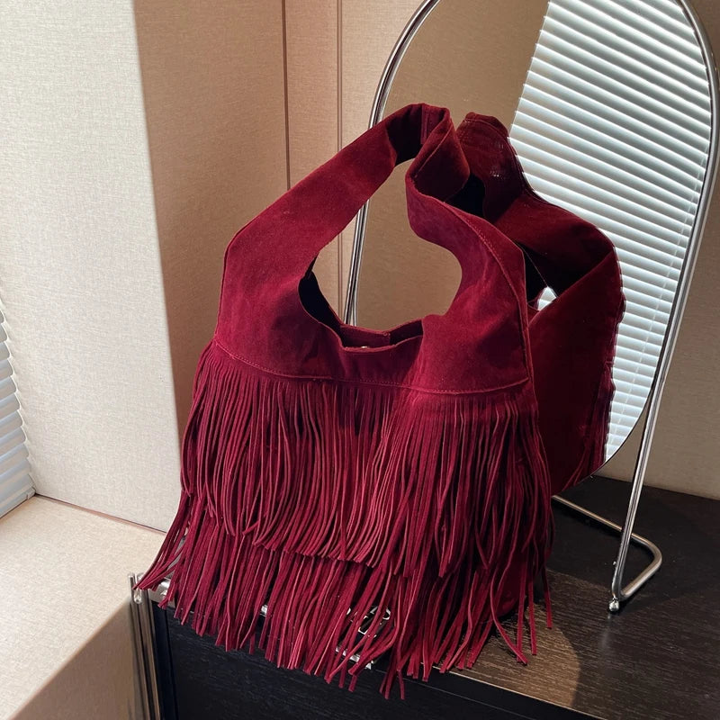 Faux Suede Shoulder Bag for Women