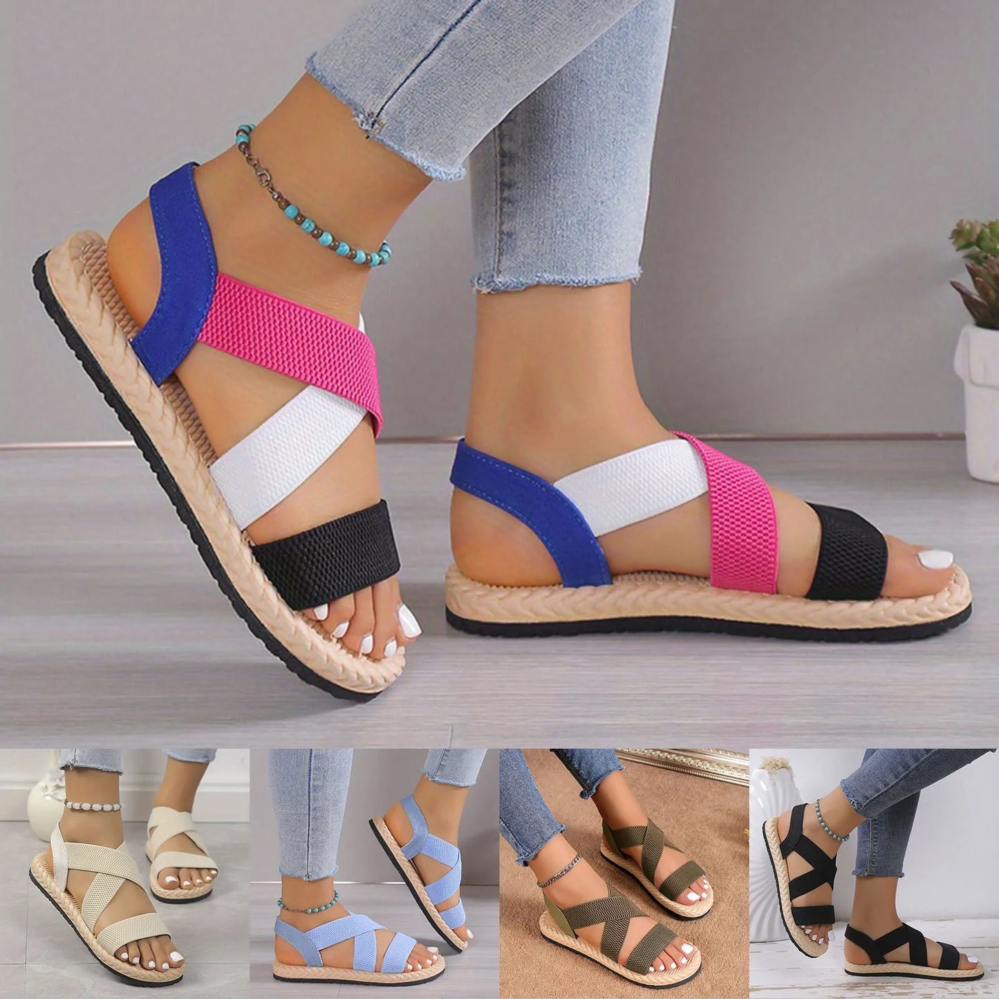 Flat Roman Shoes Beach Sandals Soft Sole