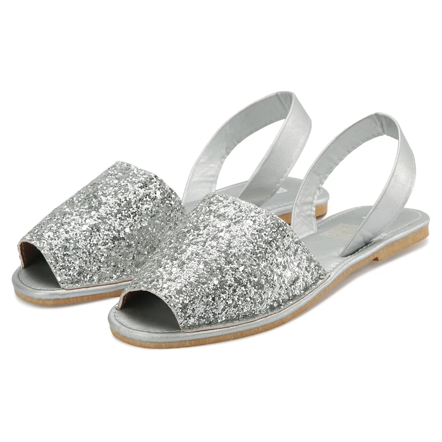 Sequined Flat Fish Mouth Sandals Women