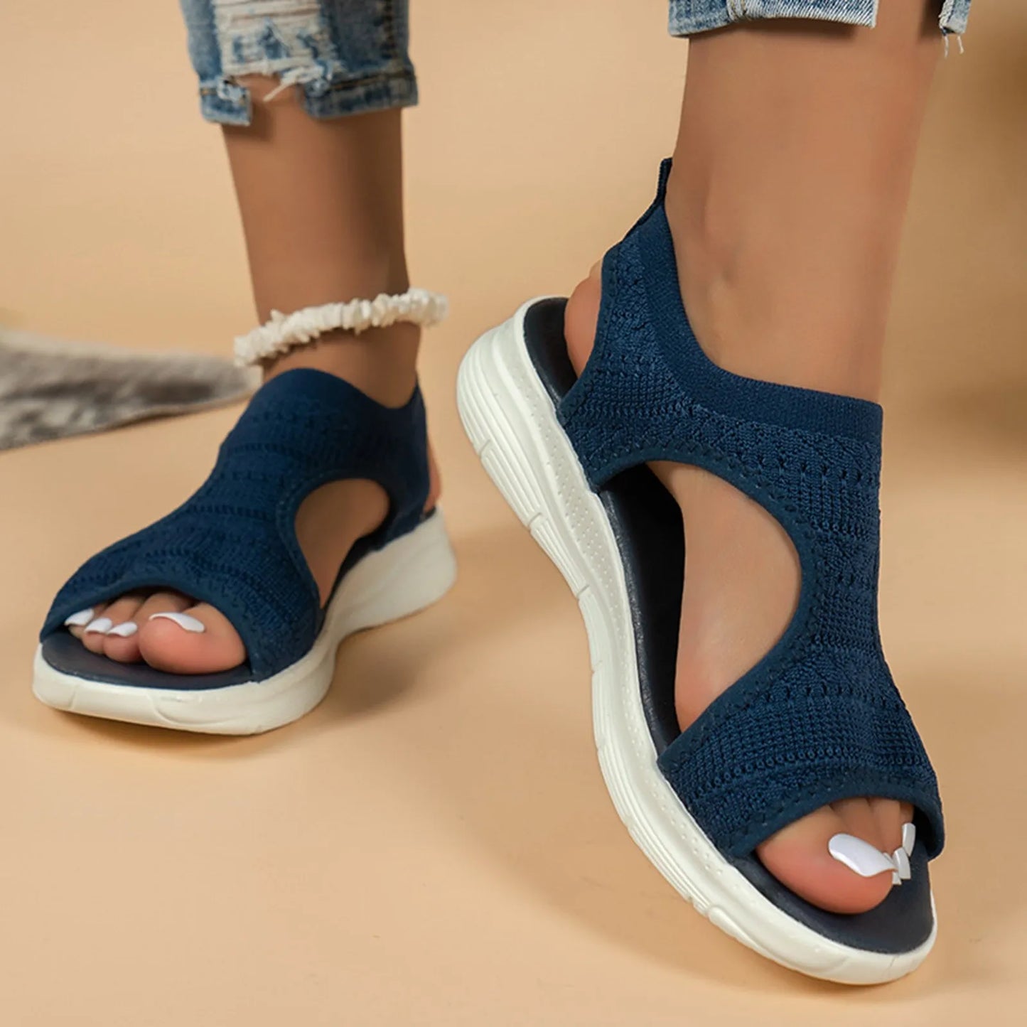 Comfortable  Snakeskin Wedge Sandals For Women