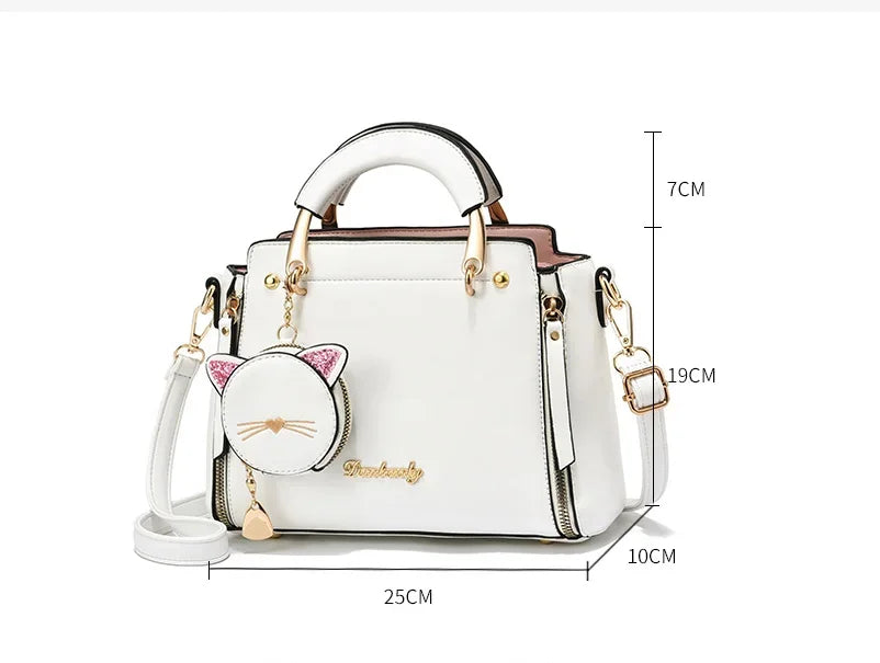 Elegant Cute Cat Top Handle Handbags