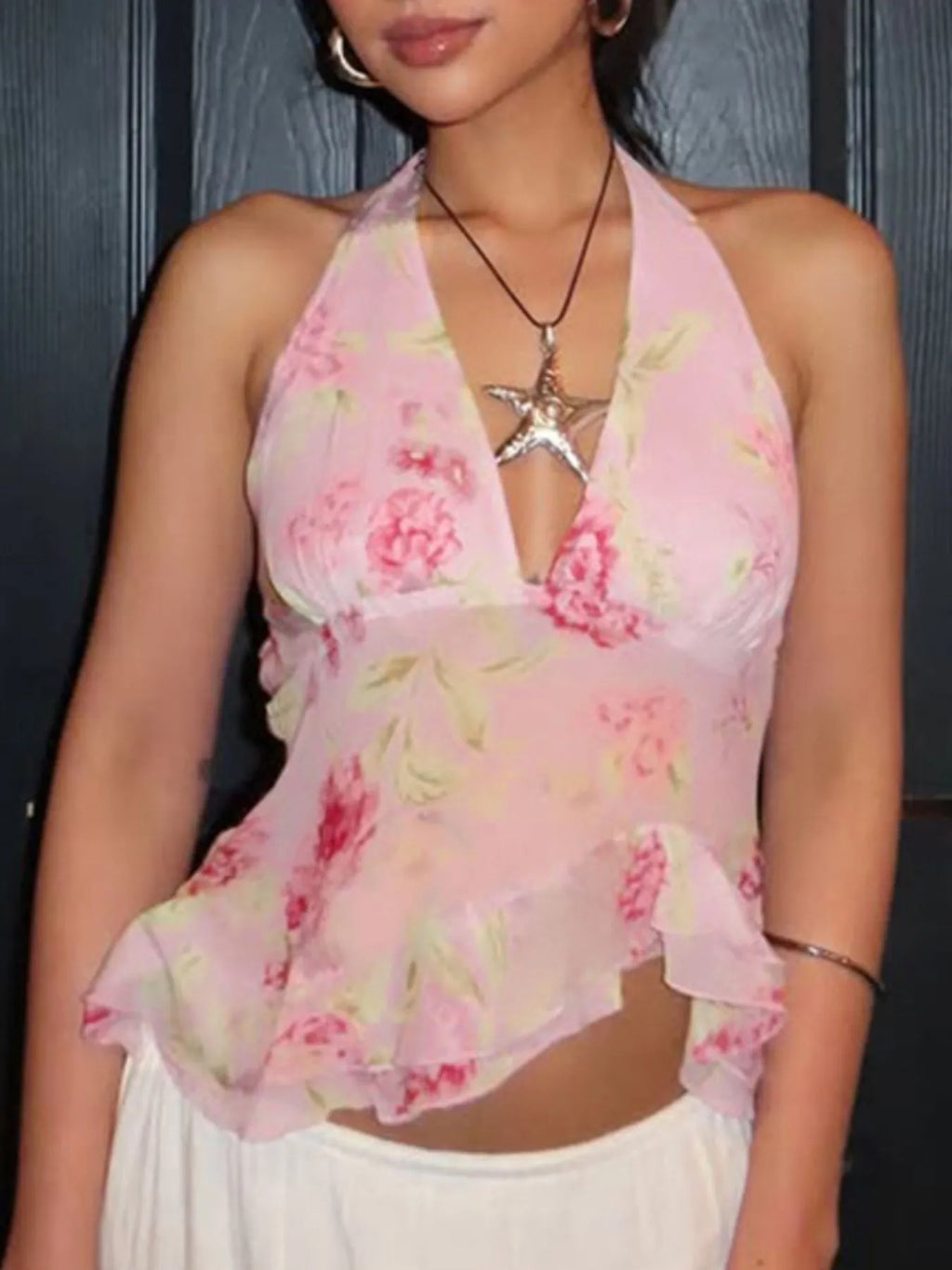 Floral Halter Neck Cami.