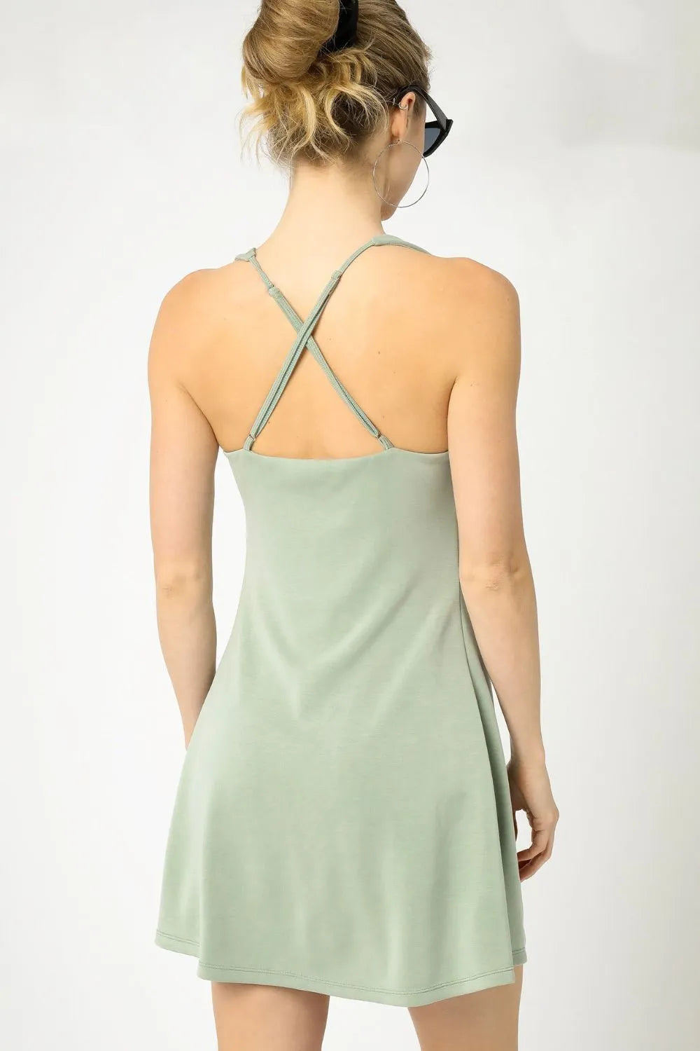 Crisscross Square Neck Active Dress Trendsi
